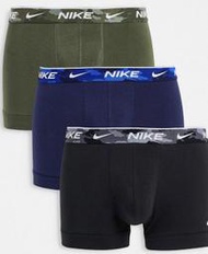 Nike 耐吉 棉質內褲 黑色+海軍深藍+陸軍草綠三色+迷彩LOGO 一盒3件裝 百分百原裝正品全新現貨