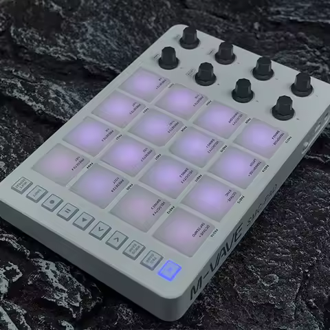M-VAVE SMC-PAD 16-Key RGB Backlit MIDI Pad Controller with 8 Knobs
