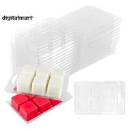 30pcs Wax Melt Container Clamshell Packaging Mold Box 6 Cavity Clear Plastic Cube Tray Wax Melt Clam