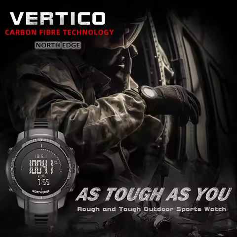 NORTH EDGE VERTICO Men's Digital Watch Smart Watch For Man Sports WR50M Watch Altimeter Barometer Co