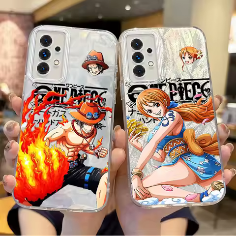 O-One Pieces Luffy Anime Phone Case For Samsung Galaxy S25 S24 S23 S22 S21 Plus Ultra S24 FE A73 A72
