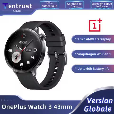 Global Version OnePlus Watch 3 43mm Smartwatch 1.37 inches AMOLED Display Snapdragon W5 Gen 1 Up to 