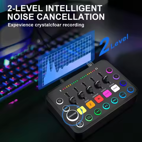 5-Channel Live Sound Card Audio Mixer F11 Professional Studio Recording Kit Podcast Accessories Part