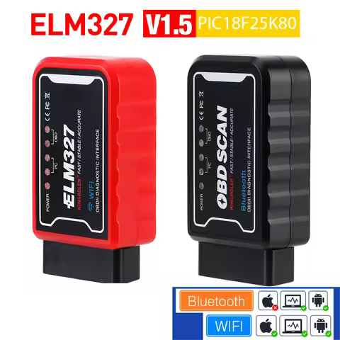 OBDII Diagnostic Tool For Android/IOS ELM 327 V 1.5 ICAR2 OBDSCAN ELM327 WiFi/Bluetooth V1.5 PIC18F2