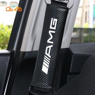 GTIOATO For AMG Car Seat Belt Cover Carbon Fiber Safety Belt For Cars Auto Shoulder Protector Strap Pad Cushion Cover For Mercedes Benz W212 W204 W213 W205 W211 A180 A200 B180 C180 E200 CLA180 GLB200 GLC300 S CLS GLA GLE Class