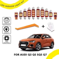 16pcs Canbus Indoor Lamp For Audi Q3 8U Q5 8R SQ5 Q7 4L Vehicle Bulbs LED Interior Map Dome Light Ki