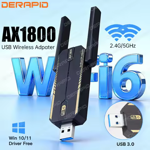 Dual Band USB WiFi 6 AX1800 Adapter 2.4G/5GHz USB 3.0 Receiver Dongle Wireless Network Card for PC L