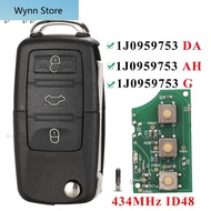 3 Button Flip Remote Car Key Fob For VW PASSAT Polo Skoda Seat Polo/Golf/Beetle 1J0959753 DA/AH 1K09