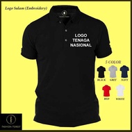 Baju logo TN TNB Sulam Polo Classic T Shirt Embroidery FOR MEN & WOMRN Uniform staff 100% COTTON
