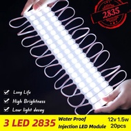 (READY STOCK) 3 Led module signage light 2835 high brightness waterproof led injection molding lens 