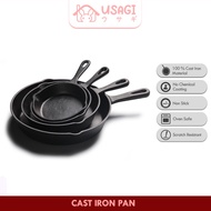 Usagi Cast Iron Pan / Fry Pan Skillet / Wajan Besi / Penggorengan Cast Iron / Alat Masak Cast Iron /