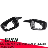 2pcs Replacement Rearview Side wing mirror cover cap Frame Black for BMW M240i M440i I4 M50 M2 G87 M