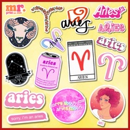 15 PCS| ARIES STICKERS ASTROLOGY WATERPROOF STICKERS FOR LAPTOP LUGGAGE AQUAFLASK TUMBLER