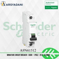 Schneider - A9N61512 - Miniature Circuit Breaker - C60H - 1 Pole - 20 a - C Curve