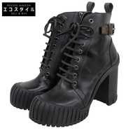 Ruby Line Monogram Strap 女士踝靴，黑色，40碼，1924年製造，品相極佳