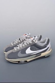 Sacai x Nike Air Zoom Cortez 4.0 OG Royal Fuchsia 50週年聯名 阿甘解構厚底雙鈎休閒跑鞋
