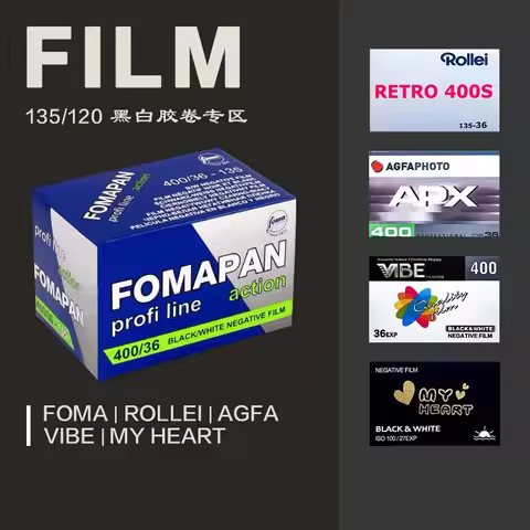 3 Rolls VIBE/ILFORD/AGFA/FOMAPAN Black & White 135 35mm W Negative film 36 Exposure Per Roll For Kod