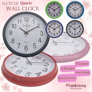 G.Cycle Round Colourful Glass Quartz Analog Modern Silent Quiet Home Office Living Wall Clock Jam Di