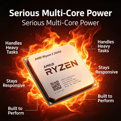 Live Streaming Multi Thread CPU AMD Ryzen 5 2600X High Frequency TDP95 Compatible AM4 Mainboard