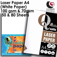 Laser Paper (White Paper) | A4 | 100gsm | 70 gsm | 50 Sheets