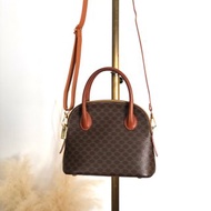 【 日本直送 名牌中古包 】CELINE 賽琳 馬卡龍 PVC 皮革 Mini Bolide 手提包 棕色 vintage 古董 mmpyfi