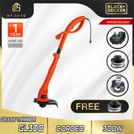 pasu bunga hiasan bakul rotan pasu bunga plastik BLACK & DECKER GL300-XD 300W 23cm Grass Trimmer (GL