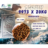 9973 [20 KG] PELLET MAKANAN IKAN TIMBUL | MAKANAN IKAN STARFEED PROTEIN TINGGI | SIAKAP KERAPU