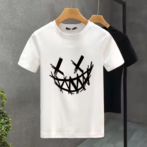 DesignFace for Men's T-shirt Cotton High Quality Creativity Print 2yk Luxury Brand Summer Tees Brand