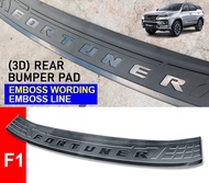 Toyota Fortuner 2016 - 2024 3D Rear Bumper Pad Guard Protector Toyota Fortuner Accessories 2017 2018