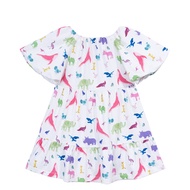 1436 Square Neck Printed Children's Dress