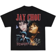 Exclusive JAY Chou JAY National Trendy Original Retro Print Hip Hop Street Loose 100% Cotton Short-Sleeved t-Shirt Men's Bottoming Shirt