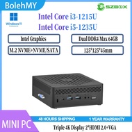 SZBOX AC10 MINI PC Intel Core i3-1215U i5-1235U 2*DDR5 M.2 2280 SSD WiFi6 Office PC