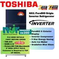 [NUR SEDA]Toshiba 2 Door 5 Star Gross 661L Inverter Fridge Refrigerator Auto Ice Maker