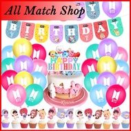 in stock AMS BTS Birthday Party Disposable Banner Topper Ball0ons Birthday Party Decorations