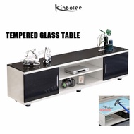 Kinbolee Small Apartment TV Console Tempered Glass Table Modern Coffee Table Combination Large Storage Tv Cabinet