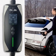 免運費 EVLife 13A充電線 送防水袋 溫感控制 三腳插充電器 溫控EV流動充電器 慢差 慢叉 中义電動車充電線 Ev charging cable 電動車充電器 三腳插頭 Tesla慢充13A