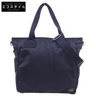 二手 Porter FRAME 兩用手提包，男士，海軍藍，690-17845