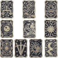 1 Box 10Pcs Cute Enamel Pin Set Tarot Card Pins Bulk Black Divination Themes Lapel Pins Alloy Mystical Pattern Magic Brooches Accessory for Women Men Backpacks Clothes Jackets Hats Bags