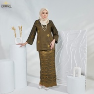 Baju Kurung Kedah Songket Tenun Kain Lipat Batik Bunga Gold Series By Coraq Exclsuive