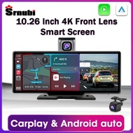 10.26\" Dash Cam Carplay Auto 4K DVR Rearview Camera Wifi GPS Navigation Video Recorder Dashboard Dual Len 24H Park AUX