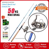 DAIWA Fishing Rod Set Joran Pancing Set Fishing Rod Spinning Reel Fishing Reel Jigging Rod Full Set