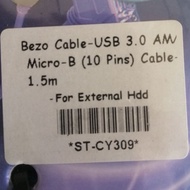 Bezo USB 3.0 A/W MICRO-B 10 PIN CABLE 1.5M