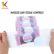 Satu Keluarga Tissue Bulat Mini Travel Sekali Pakai K142 Compressed Paper Mask Sheet Masker Wajah Ko