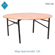 Meja Lipat Bundar (Kayu Karet) 120 cm