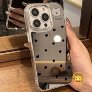 Cartoon Bear Mirror Phone Case For Samsung Galaxy S26 S25 FE Edge Plus Ultra A57 A37 A27 A17 A07 A56