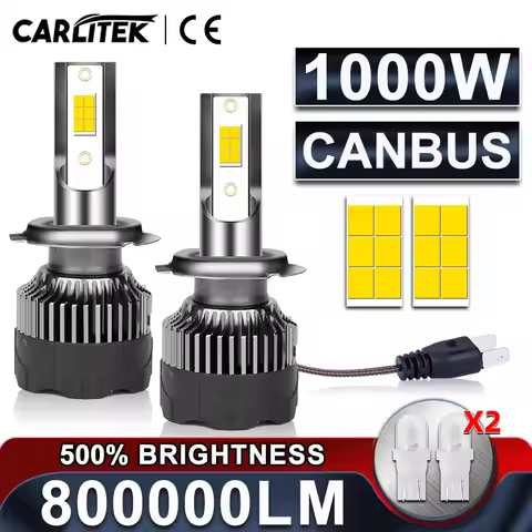 CARLITEK 1000W H7 LED Car Headlight H4 H11 Bulb 9012 H3 H1 H8 H9 9005 9006 9007 9008 880 881 H27 LED