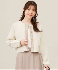 日牌 anySIS  米色雙色金銀線金扣針織外套