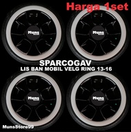 Lis Ban Mobil White Wall Ban Mobil Velg Ring 13-16 Putih Polos SparcoGAV
