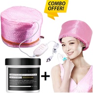 (combo set)Hair Steamer Cap+ keratin hair Heating Electric Hair Treatment Steam Mask Hair Cap Salon Barber[HIGH QUALITY]