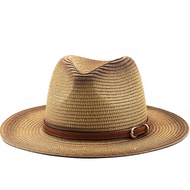 Vintage Panama Hat Men Straw Fedora Male Sun Hat Women Summer Beach British Style Chapeau Jazz Trilby Cap Sombrero